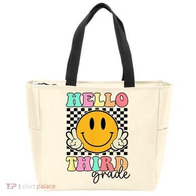 Hello Third Grade Retro Smile Team 3rd Grade Back to School Tote Bag