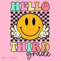 Hello Third Grade Retro Smile Team 3rd Grade Back to School Coaster thumb 2