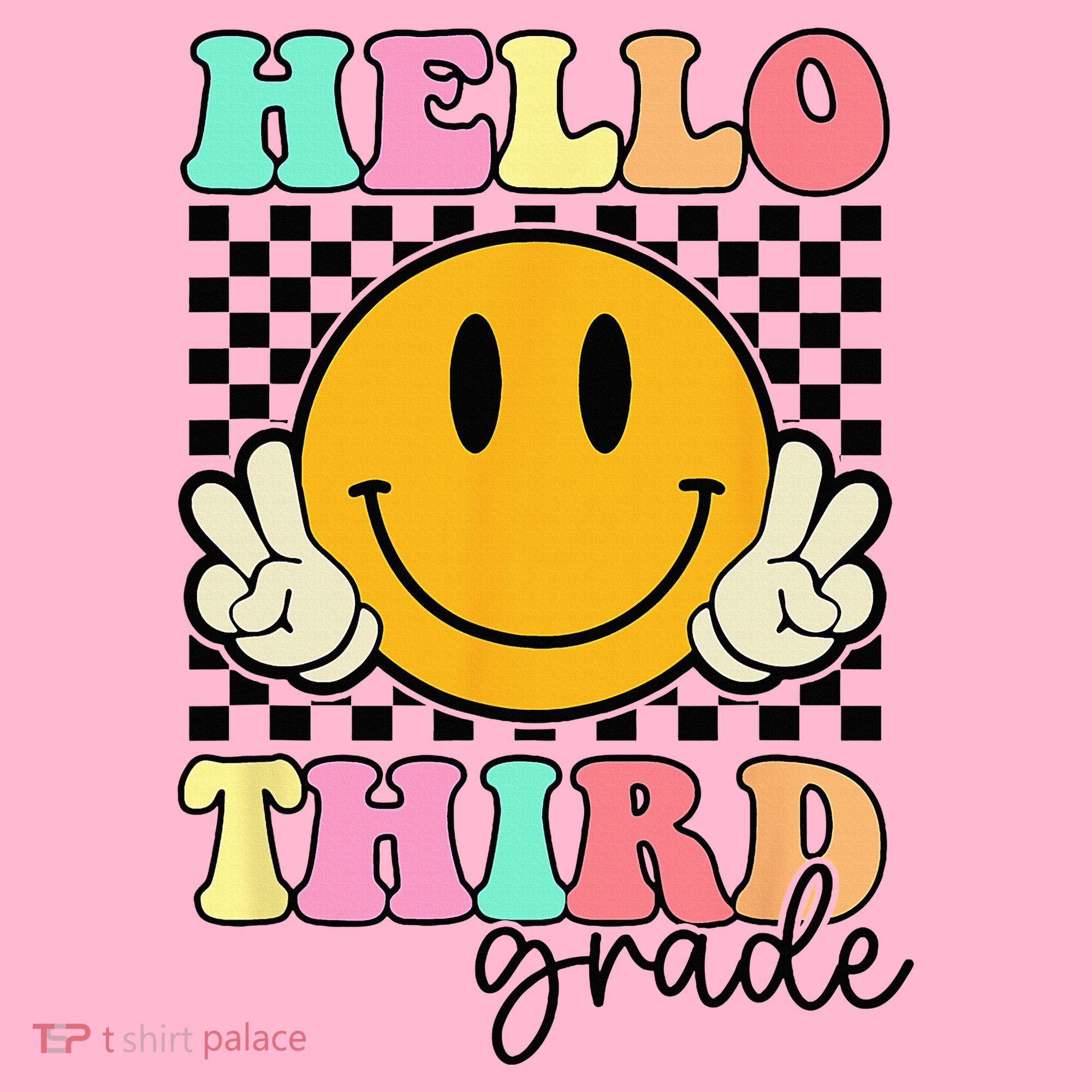 Hello Third Grade Retro Smile Team 3rd Grade Back to School Coaster