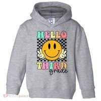 Hello Third Grade Retro Smile Team 3rd Grade Back to School Toddler Hoodie thumb 0
