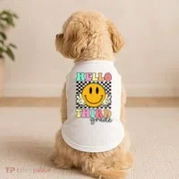 Hello Third Grade Retro Smile Team 3rd Grade Back to School Doggie Tank thumb 2