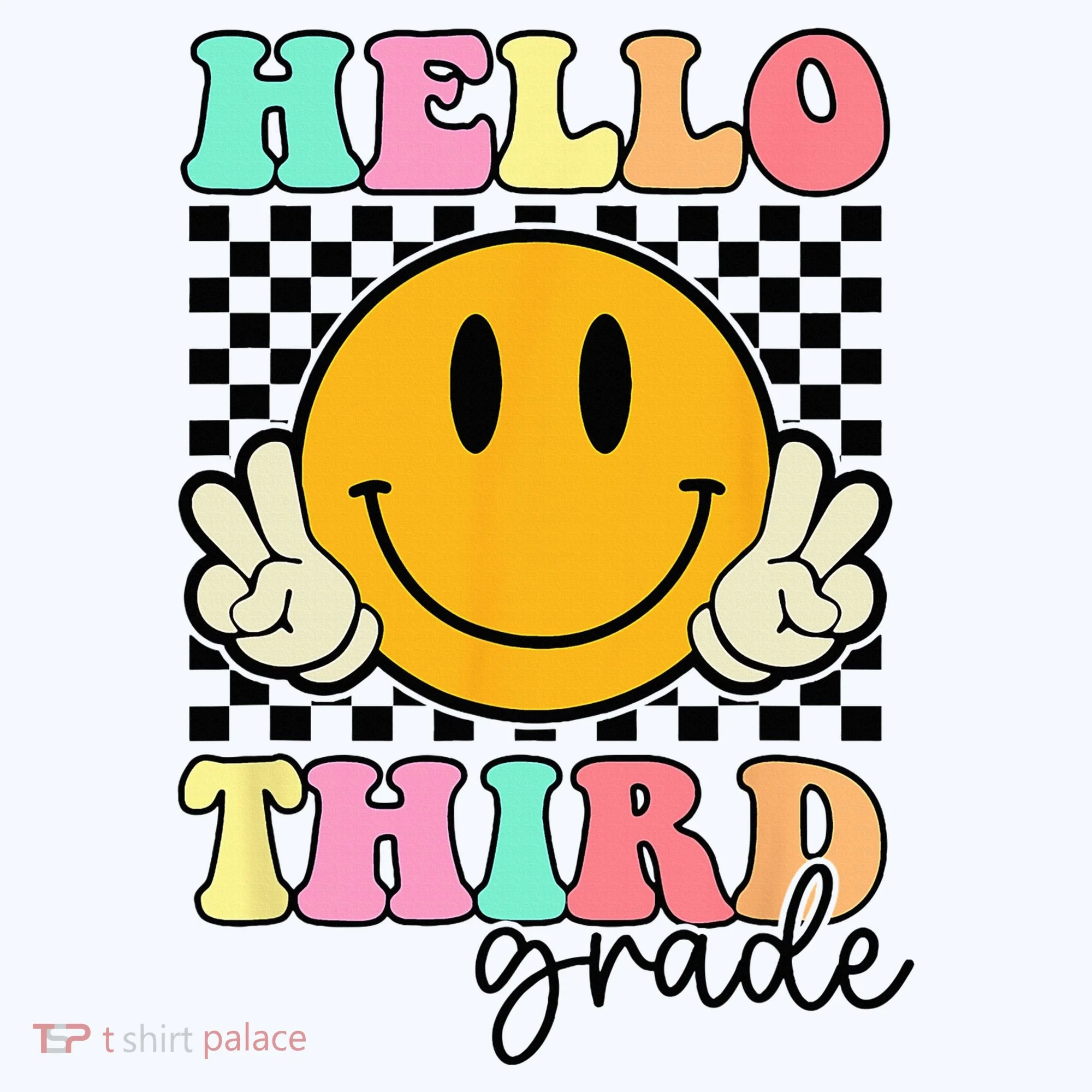 Hello Third Grade Retro Smile Team 3rd Grade Back to School Doggie Tank