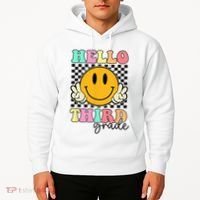 Hello Third Grade Retro Smile Team 3rd Grade Back to School Hoodie thumb 2
