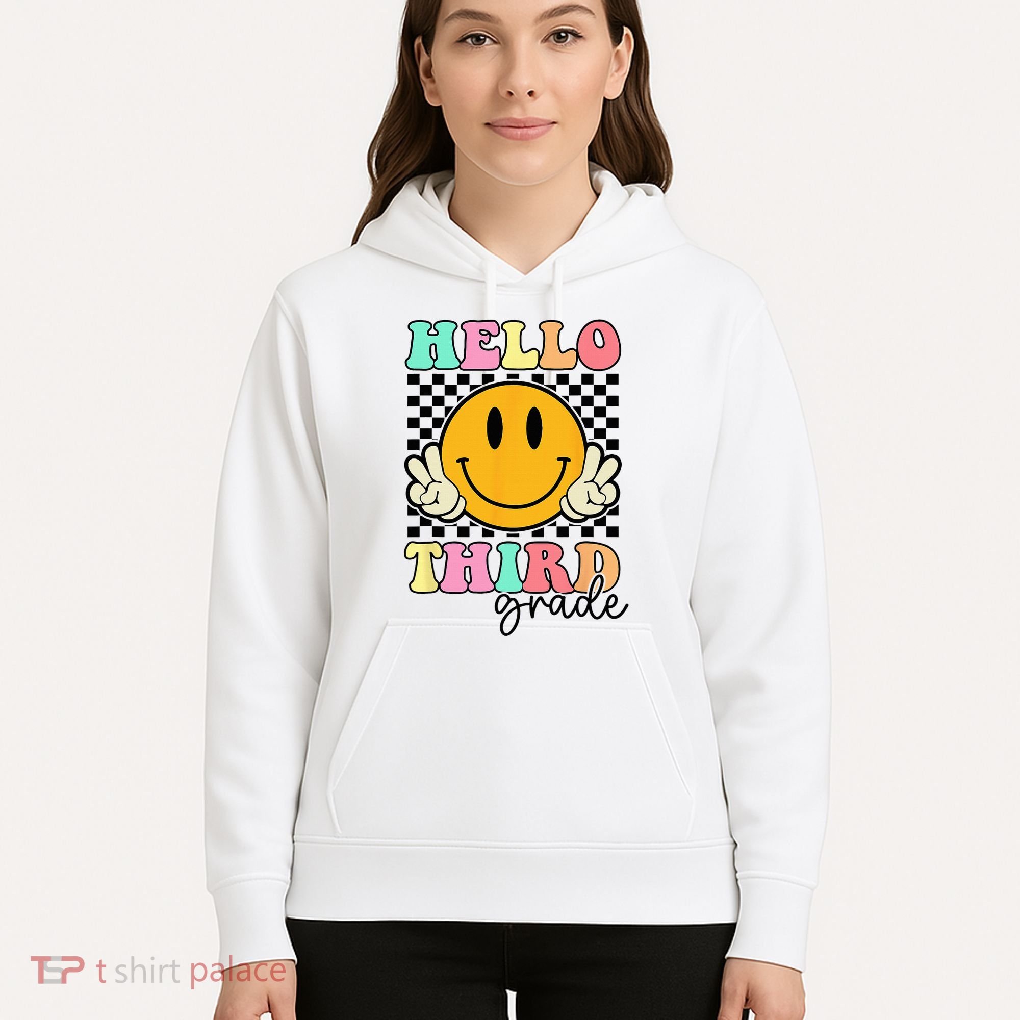 Hello Third Grade Retro Smile Team 3rd Grade Back to School Hoodie