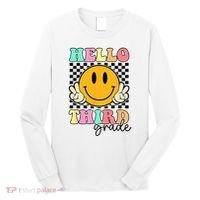 Hello Third Grade Retro Smile Team 3rd Grade Back to School Long Sleeve Shirt thumb 0
