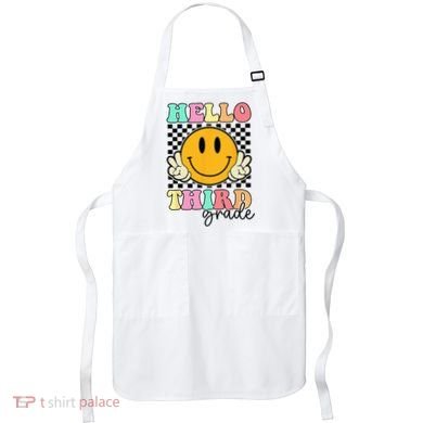 Hello Third Grade Retro Smile Team 3rd Grade Back to School Apron