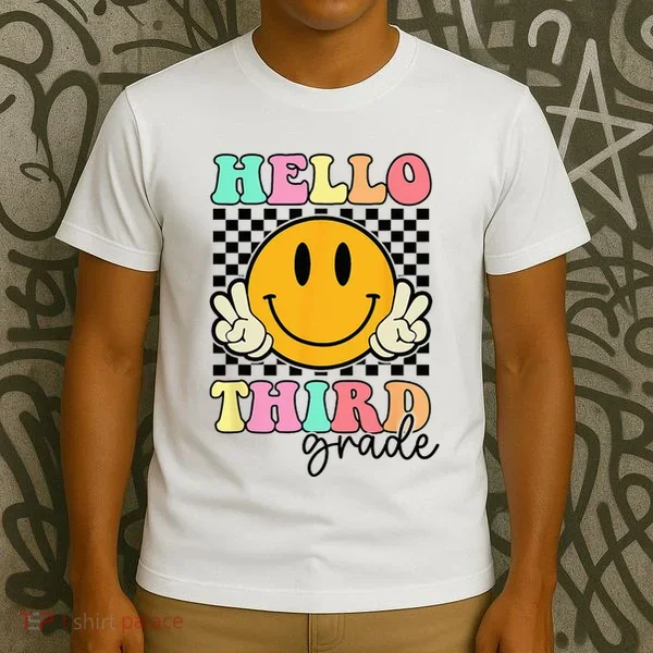 Hello Third Grade Retro Smile Team 3rd Grade Back to School T-Shirt