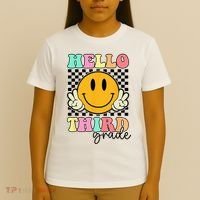 Hello Third Grade Retro Smile Team 3rd Grade Back to School T-Shirt thumb 4
