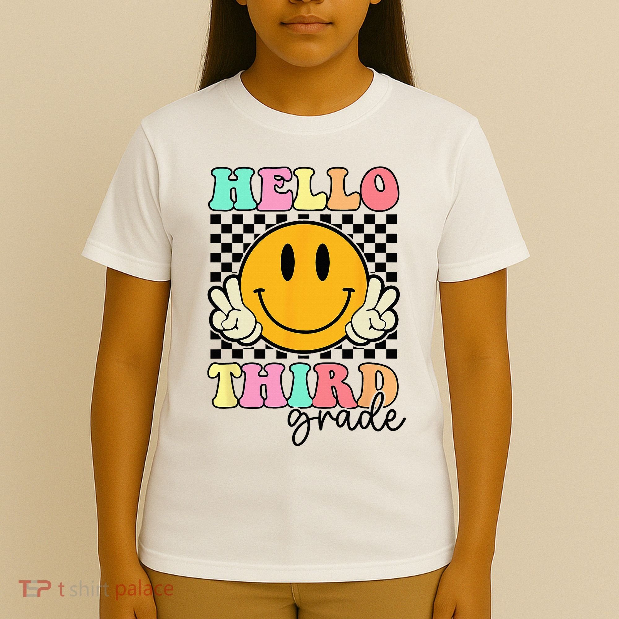 Hello Third Grade Retro Smile Team 3rd Grade Back to School T-Shirt