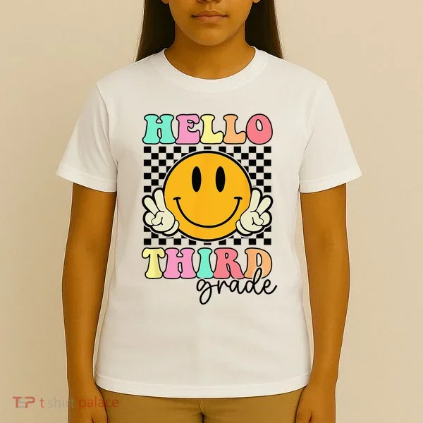 Hello Third Grade Retro Smile Team 3rd Grade Back to School T-Shirt