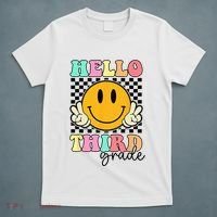 Hello Third Grade Retro Smile Team 3rd Grade Back to School T-Shirt thumb 5