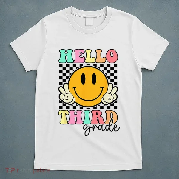 Hello Third Grade Retro Smile Team 3rd Grade Back to School T-Shirt