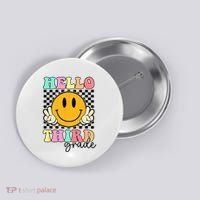Hello Third Grade Retro Smile Team 3rd Grade Back to School Button thumb 0