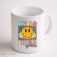 Hello Third Grade Retro Smile Team 3rd Grade Back to School Coffee Mug thumb 1