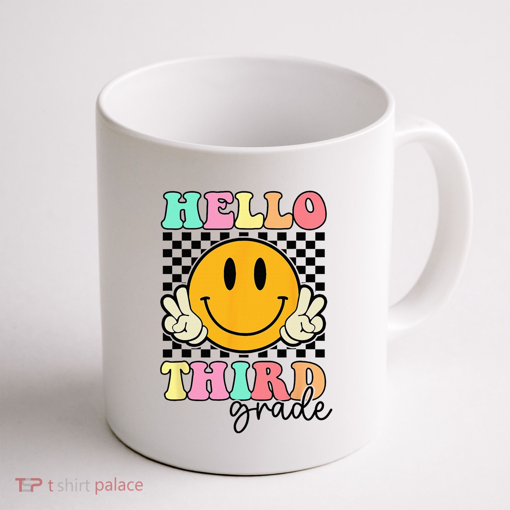 Hello Third Grade Retro Smile Team 3rd Grade Back to School Coffee Mug