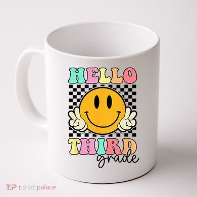 Hello Third Grade Retro Smile Team 3rd Grade Back to School Coffee Mug