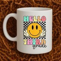 Hello Third Grade Retro Smile Team 3rd Grade Back to School Coffee Mug thumb 2