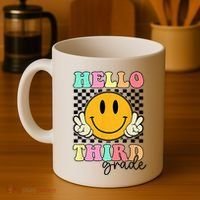 Hello Third Grade Retro Smile Team 3rd Grade Back to School Coffee Mug thumb 4