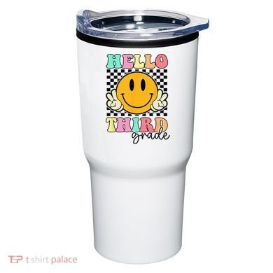Hello Third Grade Retro Smile Team 3rd Grade Back to School Tumbler