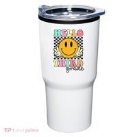 Hello Third Grade Retro Smile Team 3rd Grade Back to School Tumbler thumb 0