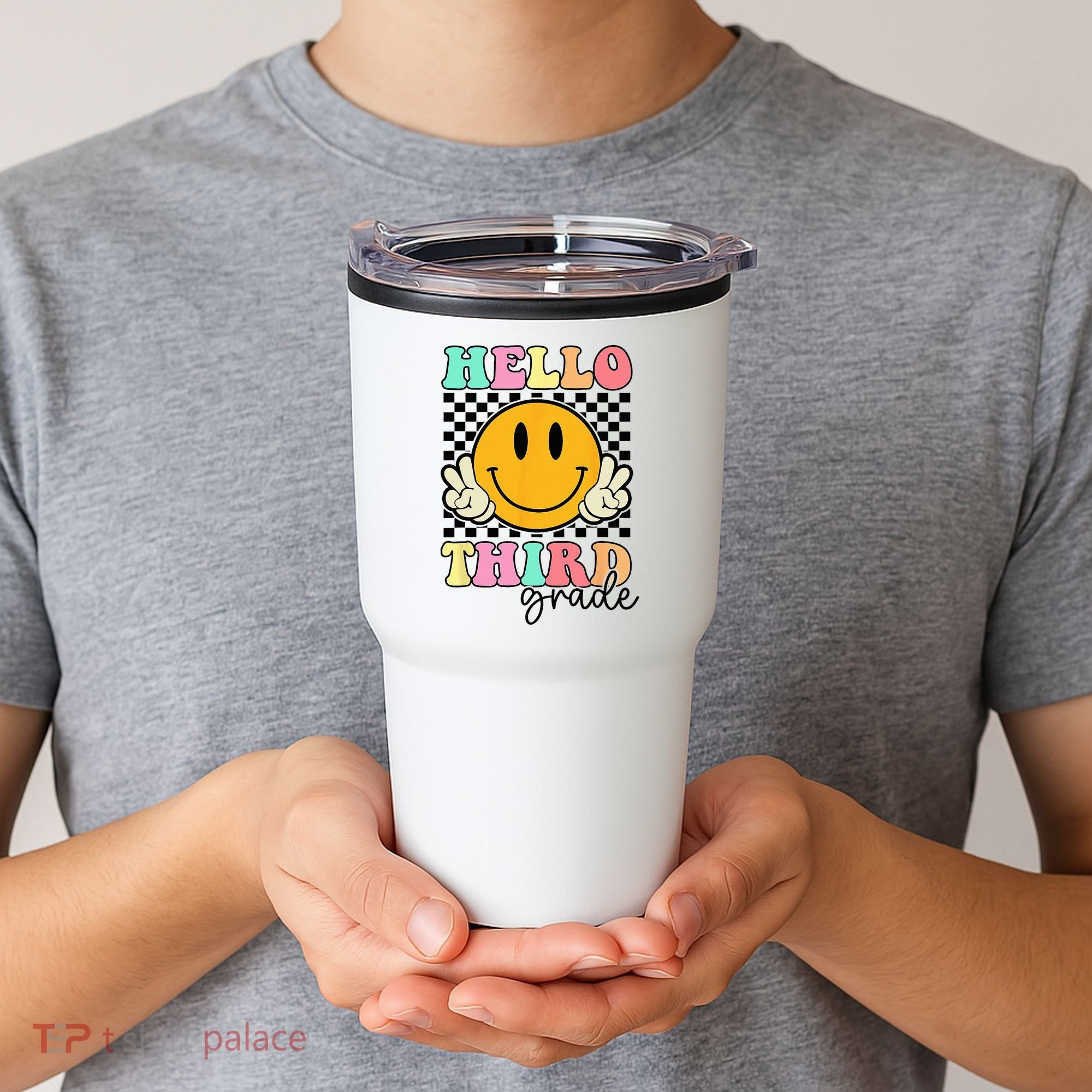 Hello Third Grade Retro Smile Team 3rd Grade Back to School Tumbler