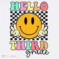 Hello Third Grade Retro Smile Team 3rd Grade Back to School Tumbler thumb 3