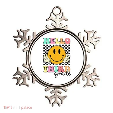 Hello Third Grade Retro Smile Team 3rd Grade Back to School Ornament