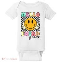 Hello Third Grade Retro Smile Team 3rd Grade Back to School Baby Bodysuit thumb 0