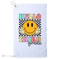 Hello Third Grade Retro Smile Team 3rd Grade Back to School Golf Towel thumb 0