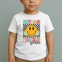Hello Third Grade Retro Smile Team 3rd Grade Back to School Toddler T-Shirt thumb 2