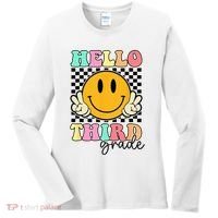 Hello Third Grade Retro Smile Team 3rd Grade Back to School Women's Long Sleeve Shirt thumb 0