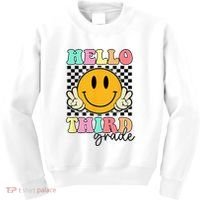Hello Third Grade Retro Smile Team 3rd Grade Back to School Kids Sweatshirt thumb 0