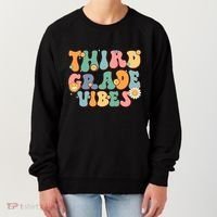 Hippie Third Grade Vibes Retro Groovy First Day Of School Great Gift Women's Sweatshirt thumb 0