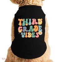 Hippie Third Grade Vibes Retro Groovy First Day Of School Great Gift Doggie Tank thumb 0