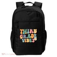 Hippie Third Grade Vibes Retro Groovy First Day Of School Great Gift Backpack thumb 0