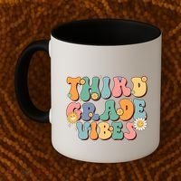 Hippie Third Grade Vibes Retro Groovy First Day Of School Great Gift Coffee Mug thumb 2