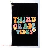 Hippie Third Grade Vibes Retro Groovy First Day Of School Great Gift Golf Towel thumb 0