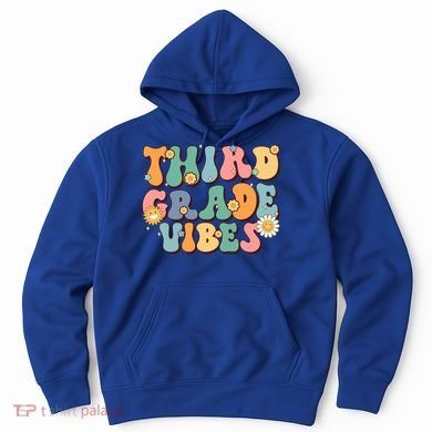 Hippie Third Grade Vibes Retro Groovy First Day Of School Great Gift Hoodie
