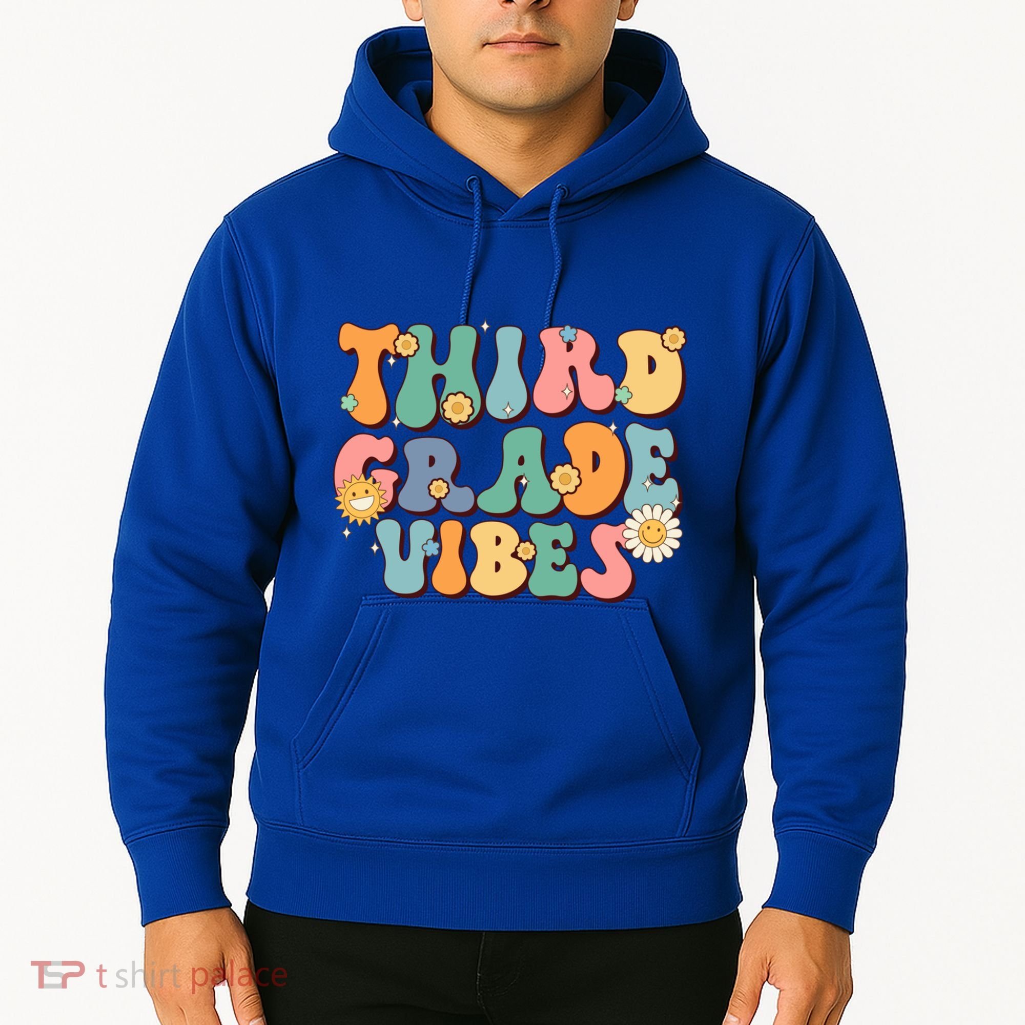 Hippie Third Grade Vibes Retro Groovy First Day Of School Great Gift Hoodie