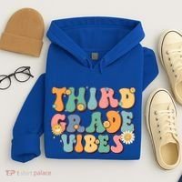 Hippie Third Grade Vibes Retro Groovy First Day Of School Great Gift Hoodie thumb 4