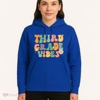 Hippie Third Grade Vibes Retro Groovy First Day Of School Great Gift Hoodie thumb 5