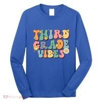 Hippie Third Grade Vibes Retro Groovy First Day Of School Great Gift Long Sleeve Shirt thumb 0