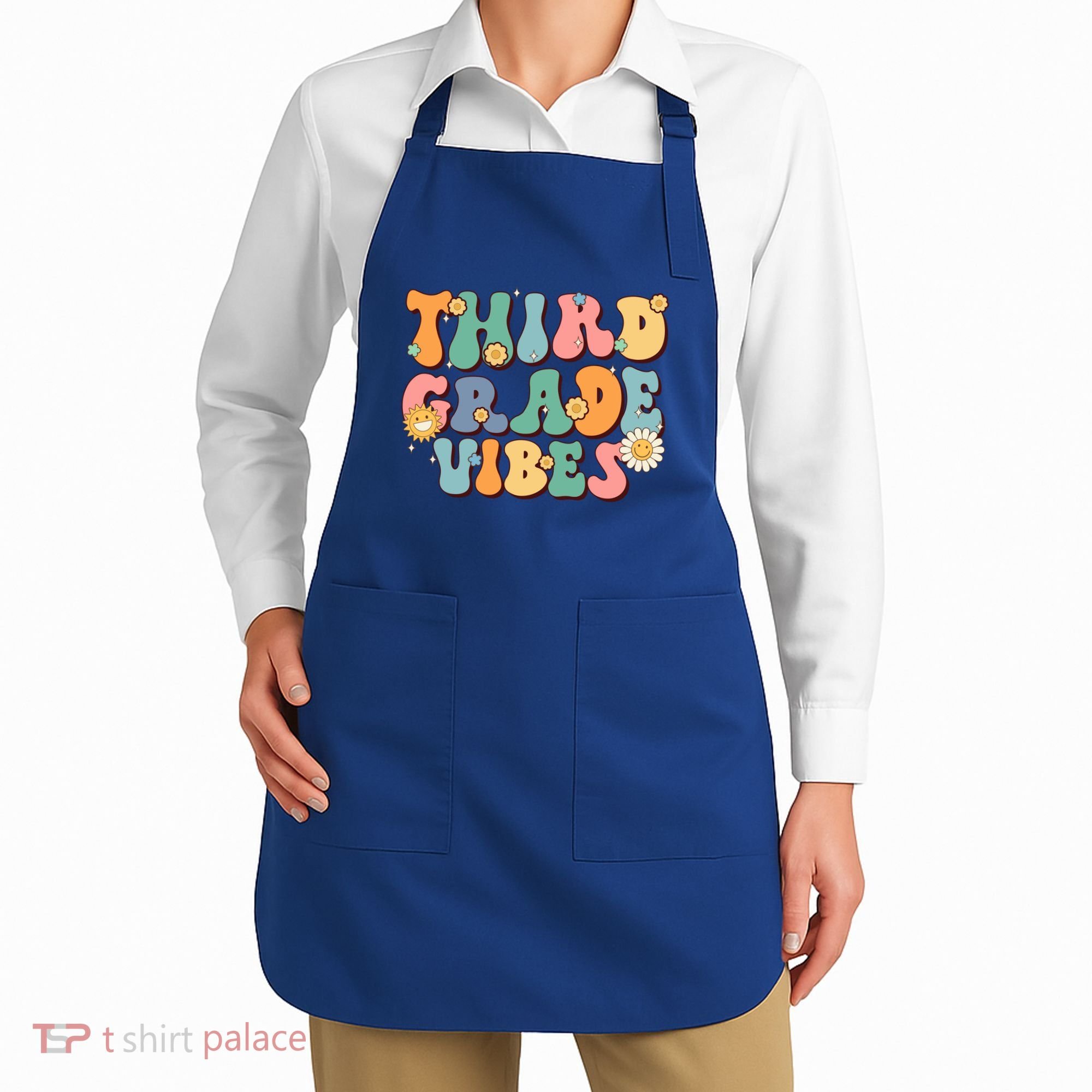 Hippie Third Grade Vibes Retro Groovy First Day Of School Great Gift Apron