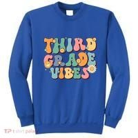 Hippie Third Grade Vibes Retro Groovy First Day Of School Great Gift Sweatshirt thumb 0