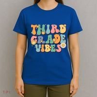 Hippie Third Grade Vibes Retro Groovy First Day Of School Great Gift T-Shirt thumb 4