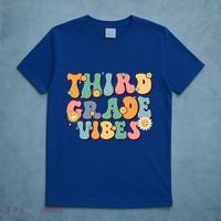 Hippie Third Grade Vibes Retro Groovy First Day Of School Great Gift T-Shirt thumb 5