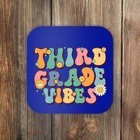 Hippie Third Grade Vibes Retro Groovy First Day Of School Great Gift Coaster thumb 0