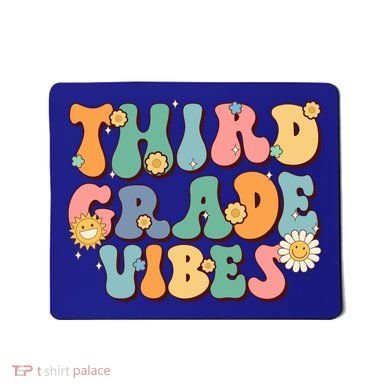 Hippie Third Grade Vibes Retro Groovy First Day Of School Great Gift Mousepad