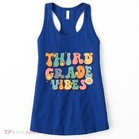 Hippie Third Grade Vibes Retro Groovy First Day Of School Great Gift Women's Tank Top thumb 0