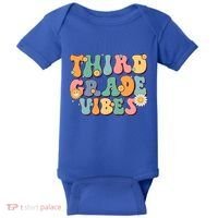 Hippie Third Grade Vibes Retro Groovy First Day Of School Great Gift Baby Bodysuit thumb 0